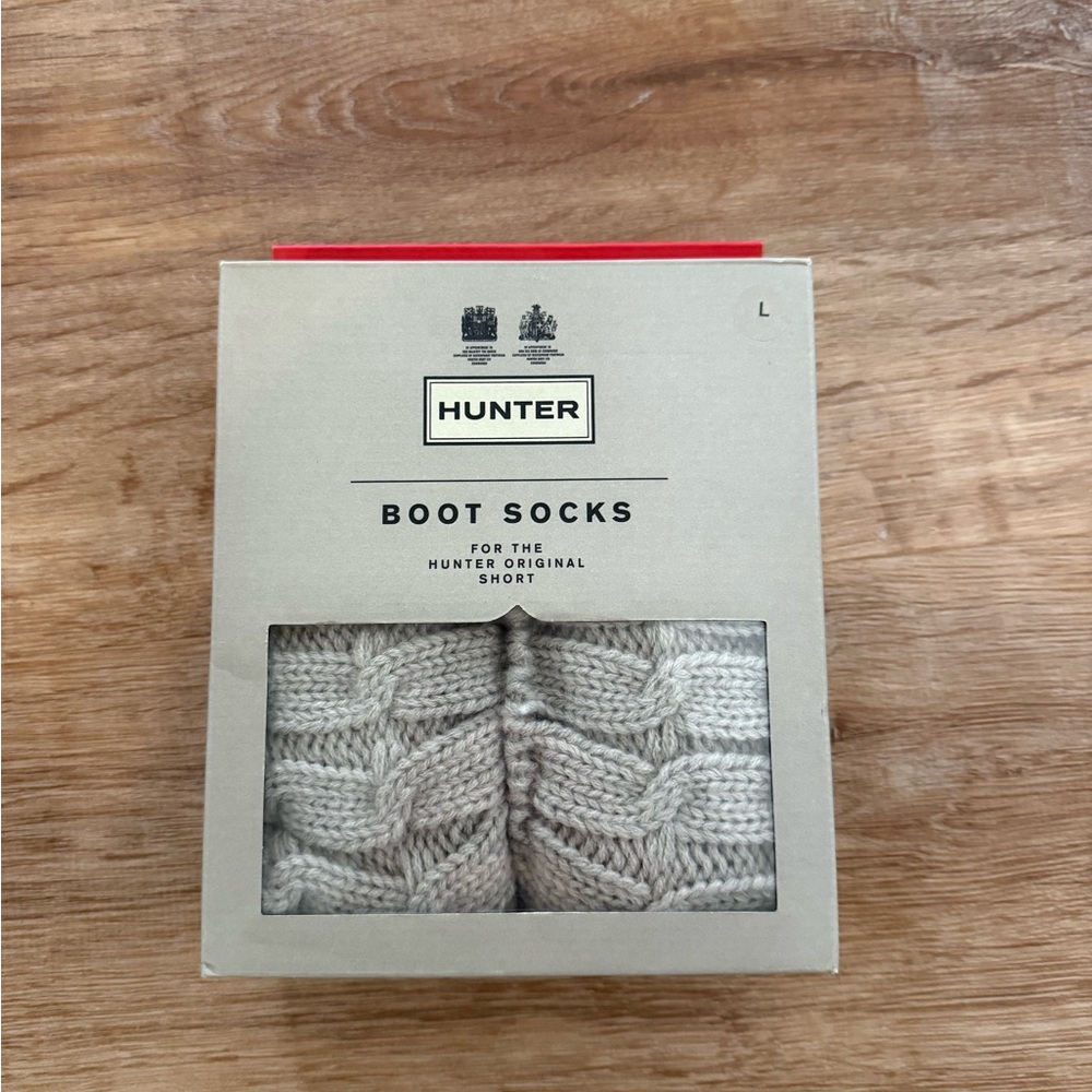Hunter Cable Knit Boot Socks - Grey (Still in box)